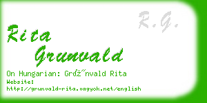 rita grunvald business card